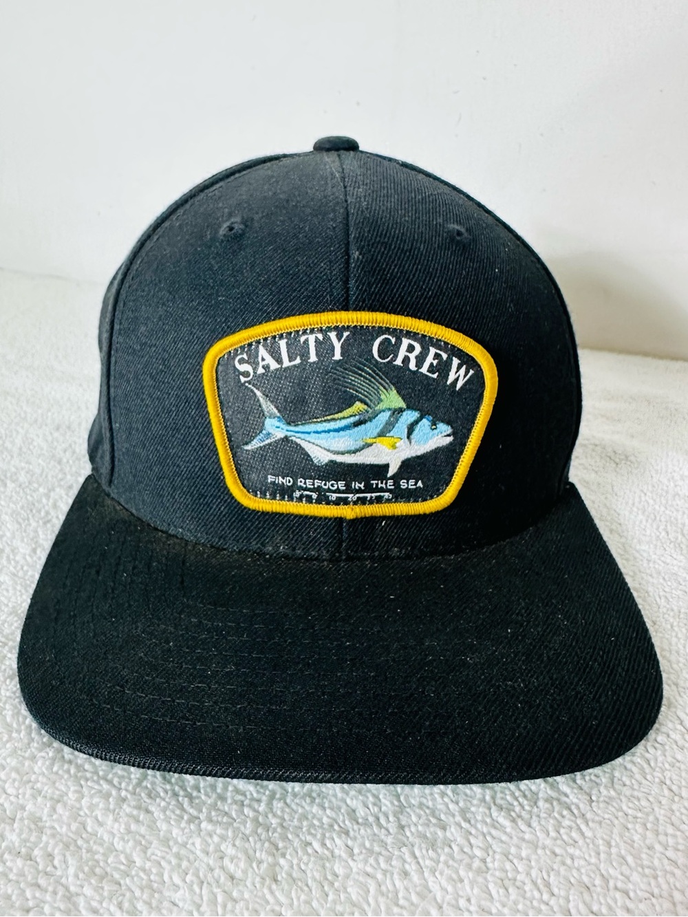 Salty Crew Rooster Find Refuge In The Sea Black Snapback Hat